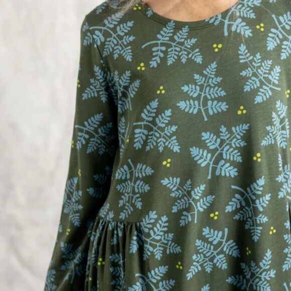 Gudrun Sjoden Judit Jersey Midi Dress in organic cotton/modal in Forest Green - Picture 5 of 9